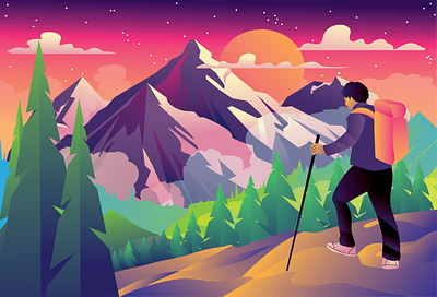 Ready for a higher place branding commission artwork flat flat illustration graphic design logo ui