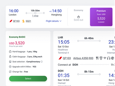 Booking Flight: ProductList🛫 airline booking components concept design system library templates travel ui