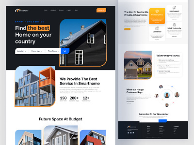 Smart Home Finder Website cpdesign creativepeoples landing page property finder property search real estate real estate website trending web web design