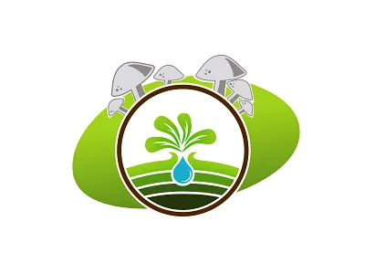 Integrated farm logo agriculture aquaculture brand design farm farm logo fungi fungus hidroponic hidroponic logo icon logo logo design logodesign minimalist mushroom mushroom logo oyster source water