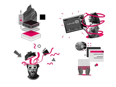 sabaideea annual report collage illustration branding collage design flat graphic design illustration