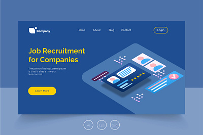 Isometric Landing Page vol. 26 app banner companies development ecruitment companies hiring isometric isometric landing page job job recruitment job recruitment companies landing page profit recruitment ux ux design web development web maintance webapp website