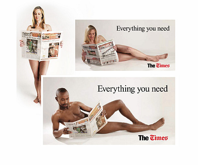 THE TIMES Newspaper – Launch campaign advertising art direction award award winning big idea branding creative concept marketing news newspaper nude photography