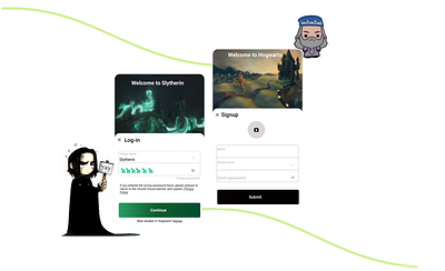Daily UI 001 - Log-in & Sign up page creative harrypotter login signup slytherin ui ux