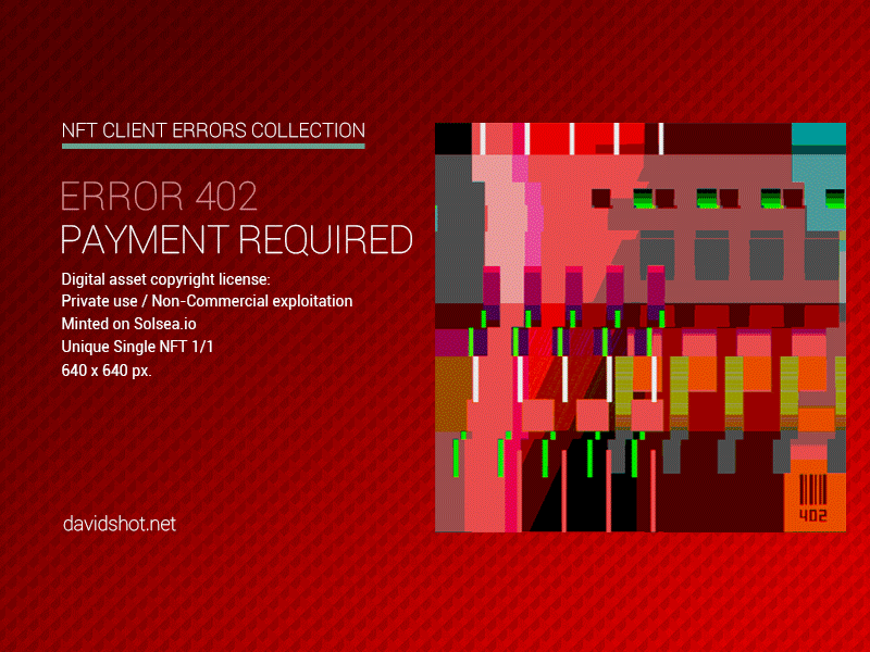 Error 402 Payment Required NFT davidshot design nft ui ux webdesign