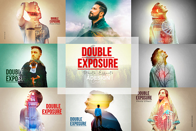 Double exposure photo effect template double exposure photo effect