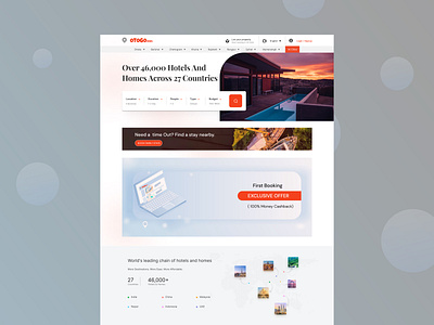 Hotel Booking Website | Landing Page Design booking booking ui catalog graphic design homestay hotel app minimal service ticket tourism ui uiux ux website