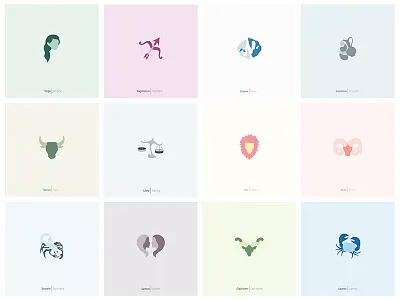 Zodiac Signs graphic design logo sign signs zodiac