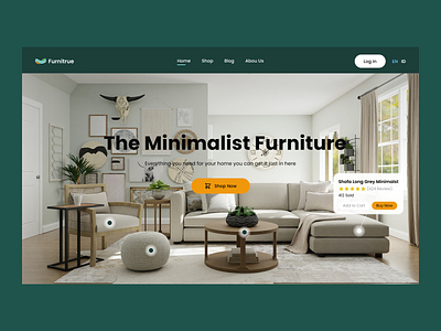 Furnitrue - Furniture Landing Page clean design furniture home house interior design landing page product property store ui uidesign uiux ux web design website