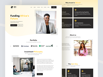 Ajim Capital funding Website figma ui design landing page ui modern ui design ui ui ux website design website ui ux