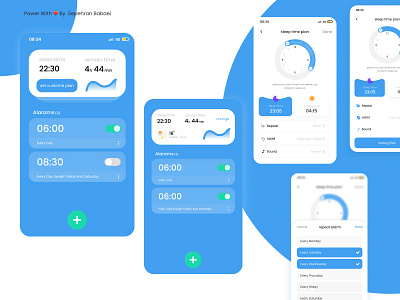 Alarm App adobe xd alarm alarm app app clock design figma sepehran time ui ux vector wake up