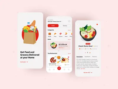 Food & Grocery App! android app app design best clean delivery design ecommerc food food grocery app food app food delivery app grocery ios mobile products ui uiux ux