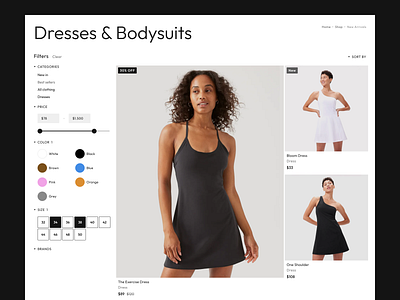 eCommerce catalog catalog dress ecommerce fashion filters interface design minimal product shop showcase store ux design web