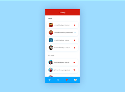 Daily UI 047 - Activity Feed activity app branding challenge dailyui design feed figma illustration minimal ui ui designer uidesign uidesigner userexperience ux ux ui