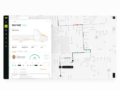 Fleet management Live map - Fleetdeck dahsboard design desktop map menu navigation ui