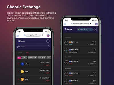 Chaotic Exchange App Project cryptocurrency design mobile ui trading ui