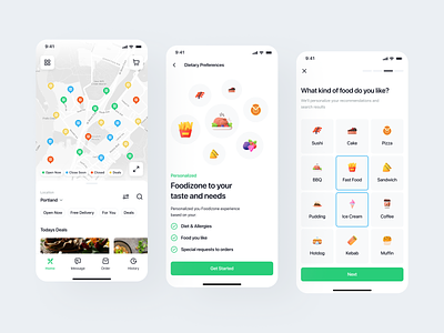 Foodizone clean cooking courier delivery service ecommerce food app food delivery food delivery application food order interface mobile app mobile design mobile food app restaurant restaurant app shop ui ux