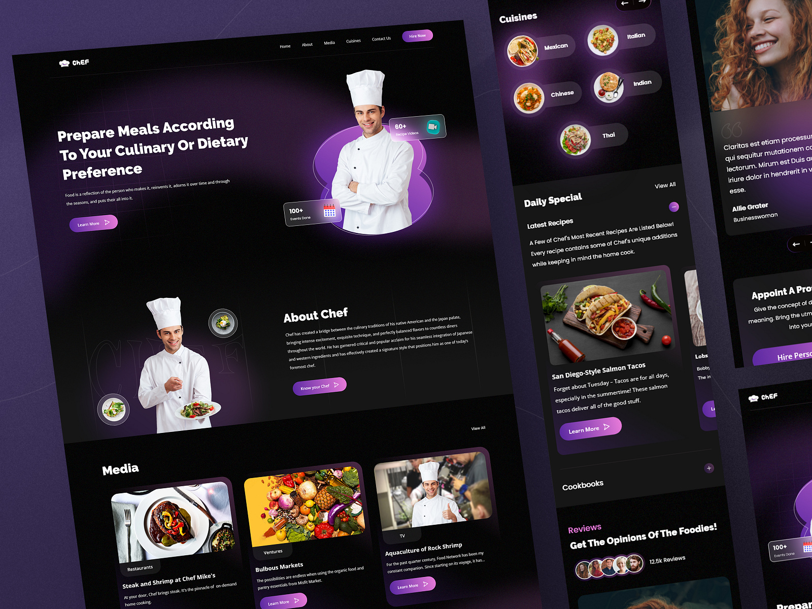 Personal Chef Website Design by CMARIX on Dribbble