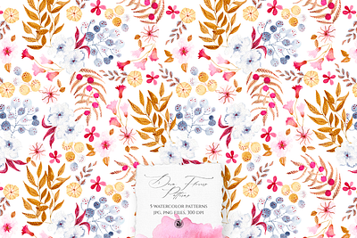 Dawn Flowers Patterns design fabrics flowers seamless pattern watercolor
