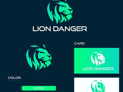 Lion Danger l Modern Logo Design blockchain branding gradient icon identity lettering lion danger logo modern logo