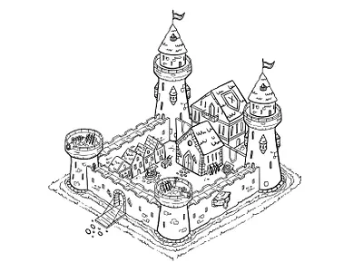 Castle for online strategy game design game design graphic design illustration procreate
