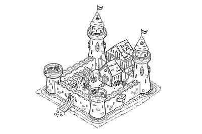 Castle for online strategy game design game design graphic design illustration procreate