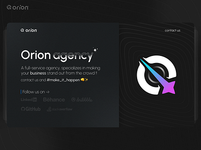 Orion agency website 3d animation app branding design graphic design illustration logo motion graphics typography ui ux vector