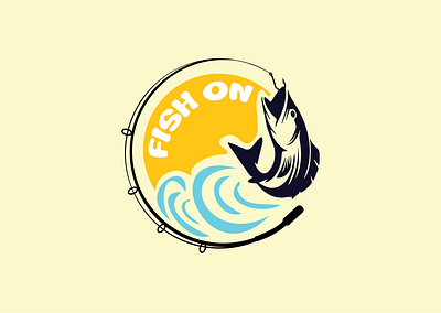 Fish On 3d animation bissiness branding corporate design design fish fishing graphic design hook illustration logo minimal motion graphics typography