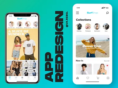 SurfShop Online eCommerce Fashion Redesign app app redesign art direction clothing clothing shop design ecommerce fashion graphic design inspiration online shop online store redesign surf surf shop ui uxdesign website