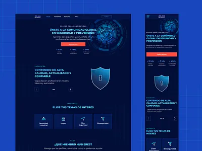 El Hub de seguridad - Home redesign blue desktop mobile redesign responsive tech ui ux webdesign