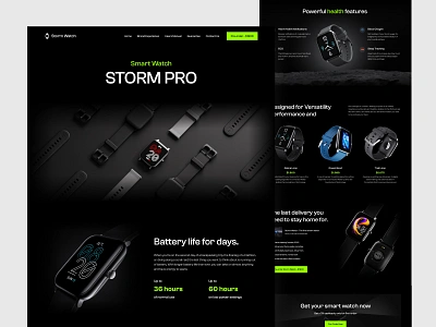 Smart Watch - Product Landing Page app apple branding clean dark mode design e commerce landing page product app product landing page smartwatch ui ui design ui ux ux watch app watch landing page watch website web design website