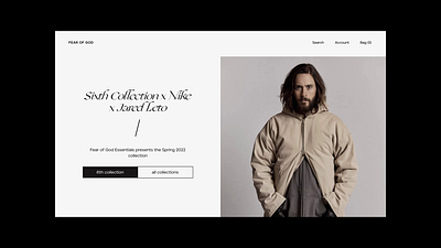 Concept for store "Fear of God" animation motion graphics ui