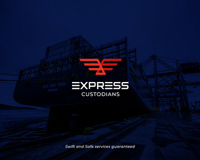 Express Custodians Logo Option branding design illustration logo minimal typography vector