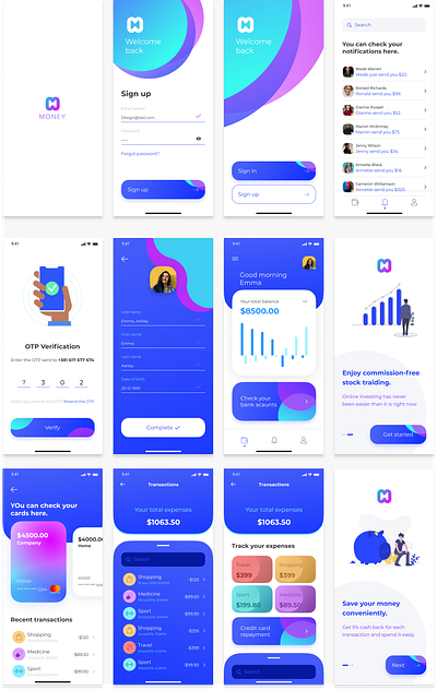 Money app animation app design graphic design icon illustration ui ux