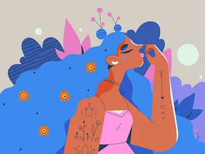 Diming girl 2d characterdesign flat flat illustration illustration vector