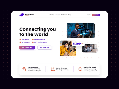 Sky Internet Website animated gif design inspiration internet service provider minimal motion design ui uiinterface uxui website design websiteui wifi logo