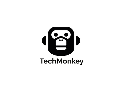 Monkey black brand branding design elegant illustration logo logo design logo inspiration logotype mark minimalism minimalistic modern monkey monochrome sign tanimal vector white