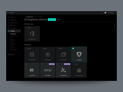 Software Integration setup - SaaS web app admin code dark ui dashboard data enterprise it minimal product designer prototype saas server software ui design ux ux designer web app web app ux web application design web design