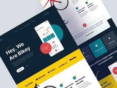 Bike App - Landing Page Animation adobe animation app app landing page bike app homepage interaction landing design landing page mobile app principle web design website website design