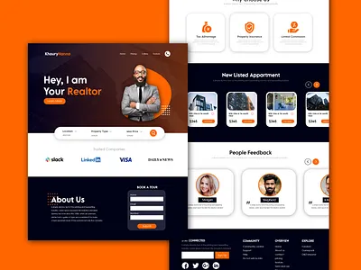 Real Estate Landing Page design landing page real estate ui design ux design