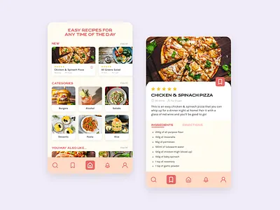 Daily UI #040 - Recipe app app design cookbook design cookbook recipe design daily ui 040 daily ui day 40 dailyui design recipe recipe app recipe app design recipe design ui ui design web design