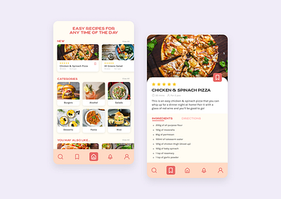 Daily UI #040 - Recipe app app design cookbook design cookbook recipe design daily ui 040 daily ui day 40 dailyui design recipe recipe app recipe app design recipe design ui ui design web design