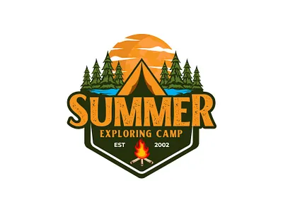 Summer Camp camp camping illustration logo logodesign summer sun vintage