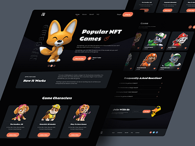 3D - NFT Game Landing Page. 3d game character crypto crypto ui cryptocurrency game game landingpage graphic design homepage design illustration landing page metaverse nft nft game nft games opensea ui design web design webdesign website