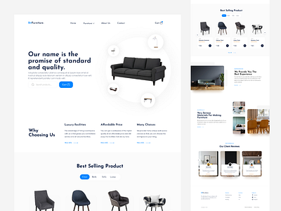 BitFurniture - Landing Page 🎉 3d animation app art branding design designing dribbble graphic design illustration logo minimal motion graphics popular trending typography ui ux vector web