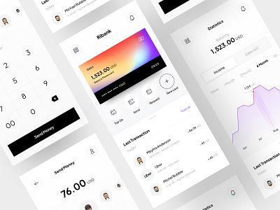 Finance Mobile App app bank branding clean crypto dashboard design e wallet ebanking finance financial fintech landing logo mobile money simple transfer ui wallet