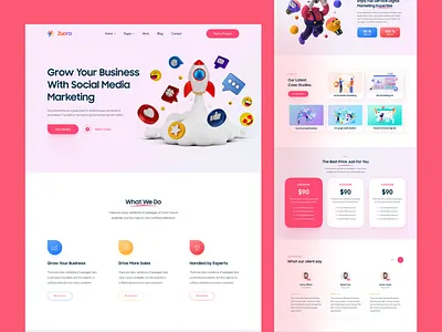 Social Media Marketing. agency landing page business clean ui creative design hoempage home page illustration landing landing page landingpage marketing agency minimal social media social media templates ui web web design webdesign website website design