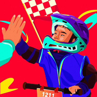 High five design illustration