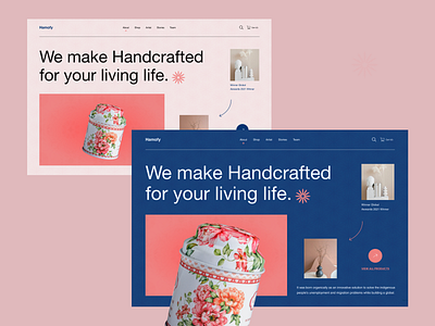 Handcrafted Ceramic Shop Web Header bytestechnolab dailyui figma header headerdesign ui ux webheader websiteheader xd