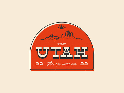 Utah Badge 01 arches badge desert digital illustration illustration logo logo badge national park nature nps outdoors summer ut utah vector west wild wild west zion